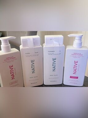 Native 2 Cashmere Rain Body Wash & Vanilla Cactus Flower Shampoo + Conditioner